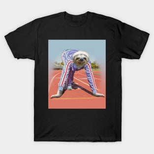 Sloth Run On Running Track T-Shirt